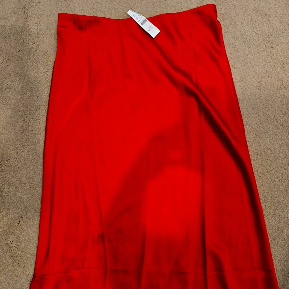 J. Crew NWT Red Gwyneth Slip Skirt M